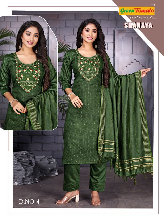 Green Tomato Shanaya New Exclusive Wear Designer Kurti Pant With Dupatta Collection